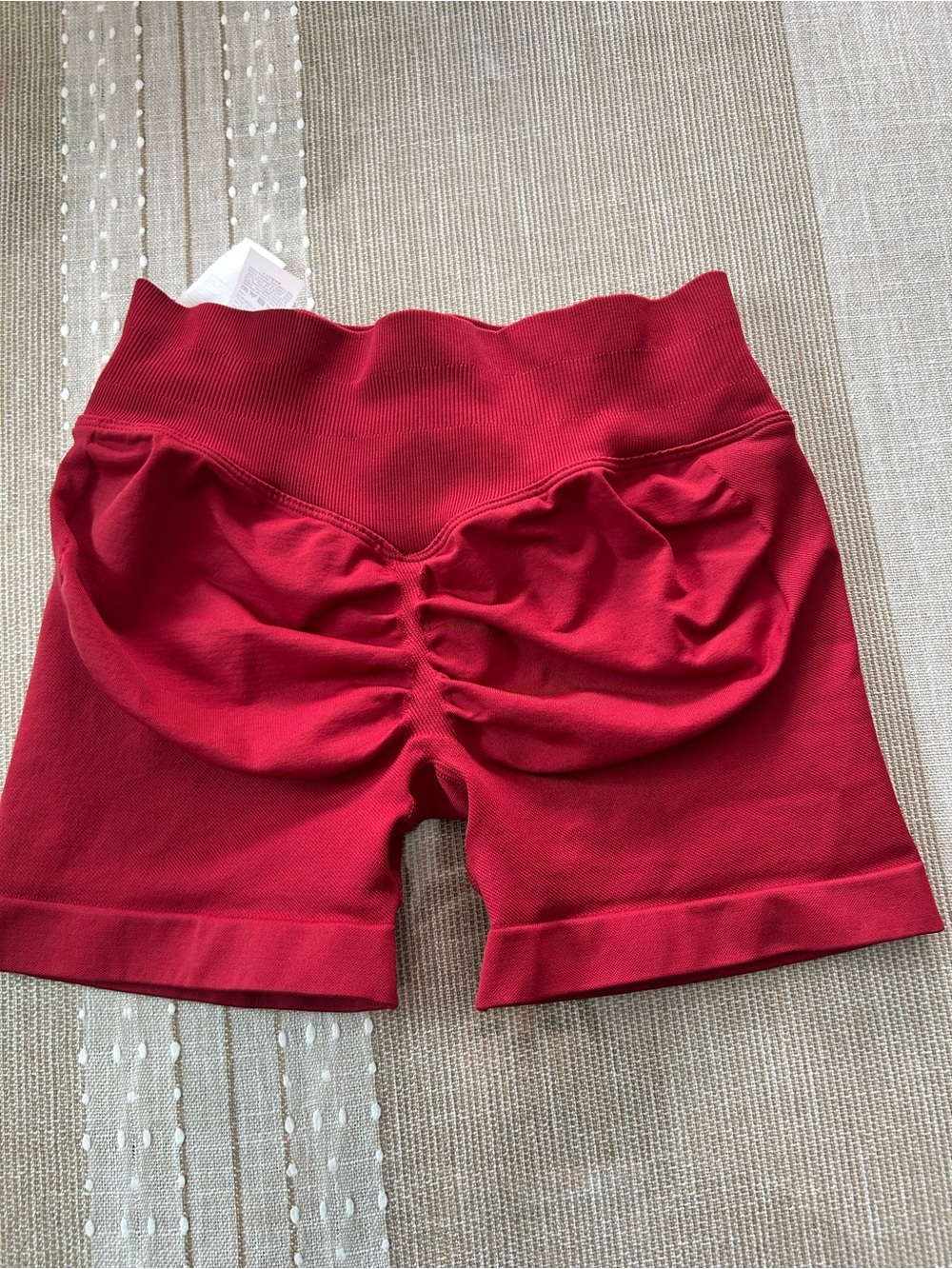 Women’s Red Scrunch-Back Active Shorts